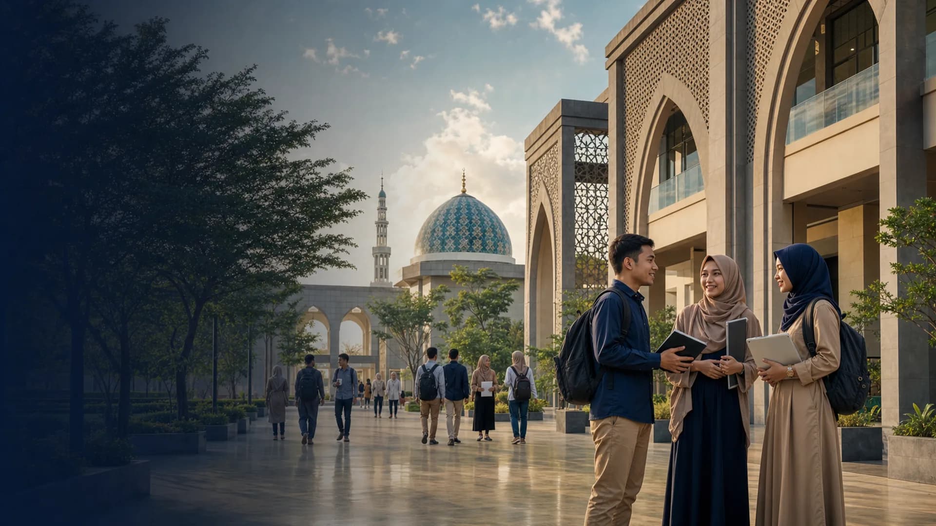 Mahasiswa UNISA di lingkungan kampus Islam modern
