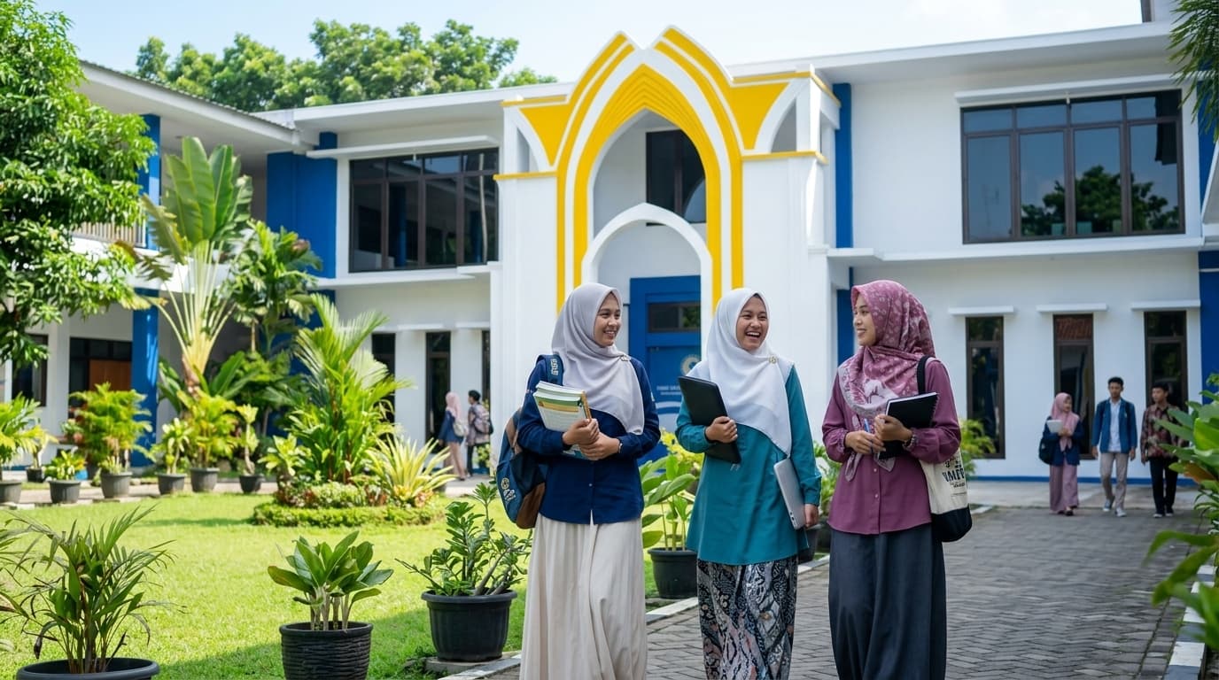 Mahasiswi UNISA berbusana santun di lingkungan kampus islami